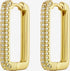 Exquisite Micro Pave 14K Gold Plated Rectangular Cubic Zirconia Hoop Earrings